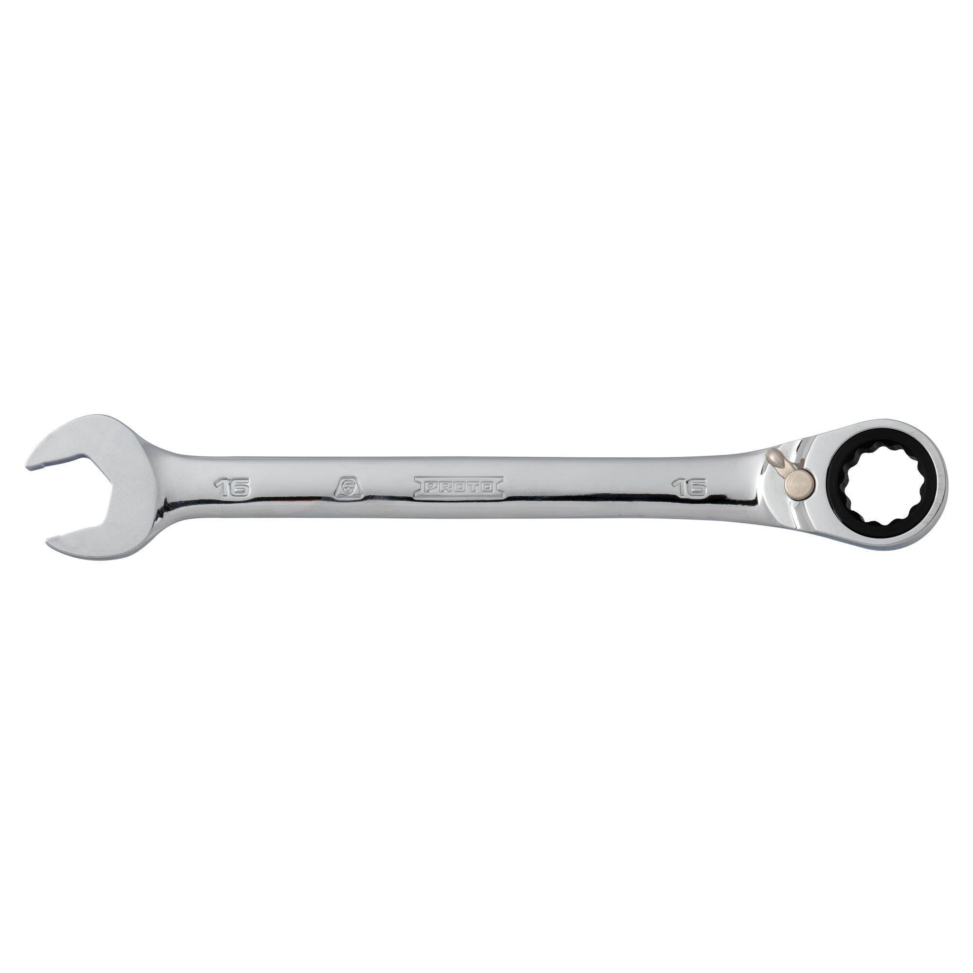 Proto® JSCVM16T Reversible Spline Combination Wrench, 16 mm, 12 Points, 15 deg Offset, 8-3/16 in OAL, Forged Steel, Full Polished, ASME Specified