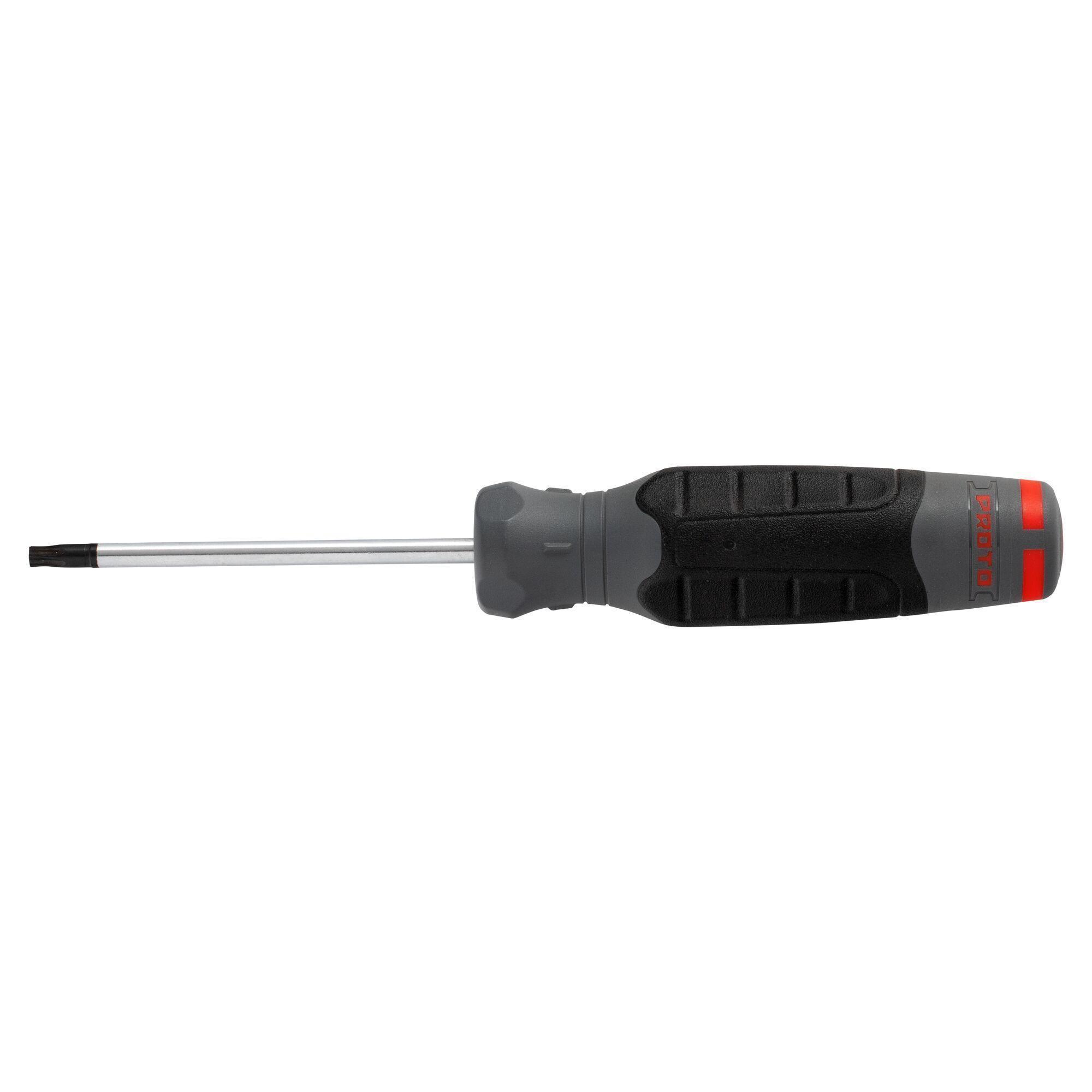 Proto® JT25314R Screwdriver, T25 Star/Torx® Point, Alloy Steel Shank, 7 in OAL, Black Oxide/Polished Chrome, ASME B107.15