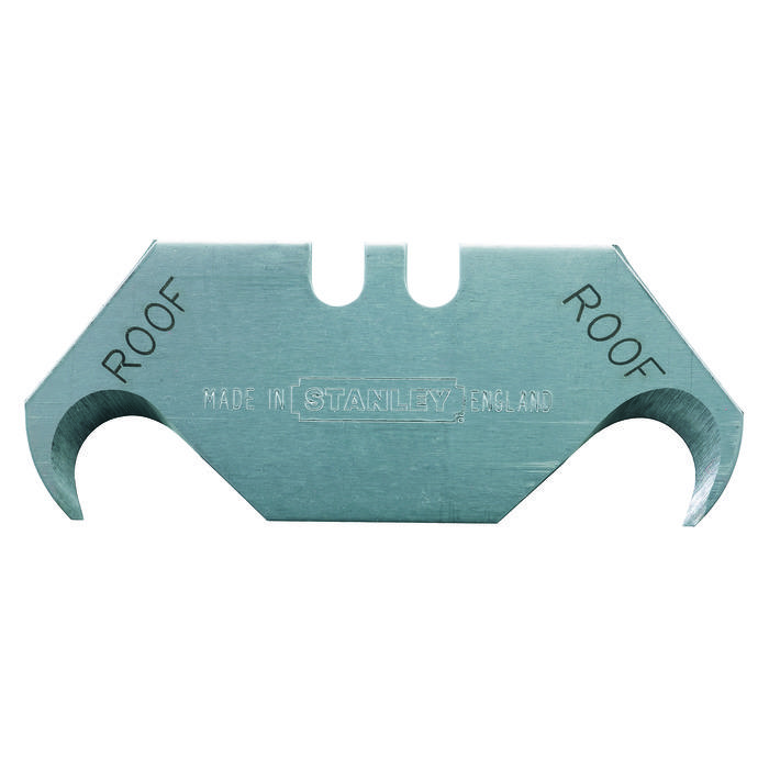 Stanley® 11-939 Utility Blade, Hook, Sharp Point, 1-7/8 in L x 3/4 in W, Compatible With 1UK24, 2TJ73, 4A803, 5C944 and 5C945 Utility Knife, 0.032 in THK, Carbon Steel