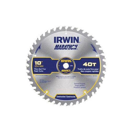 Irwin® Marathon® 14080 Construction Series General Purpose Miter/Table Circular Saw Blade, 12 in Dia x 0.071 in THK, 1 in Arbor, 40 Teeth