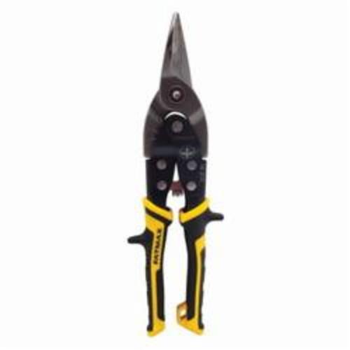 Stanley® FatMax® Xtreme™ 14-206 Aviation Snip, 18 ga Cold Rolled Steel, 22 ga Stainless Steel Cutting, 1-1/2 in L of Cut, Straight Snip, Chrome Molybdenum Alloy Steel Blade, Plastic Handle, Rubberized Grip, ASME Specified