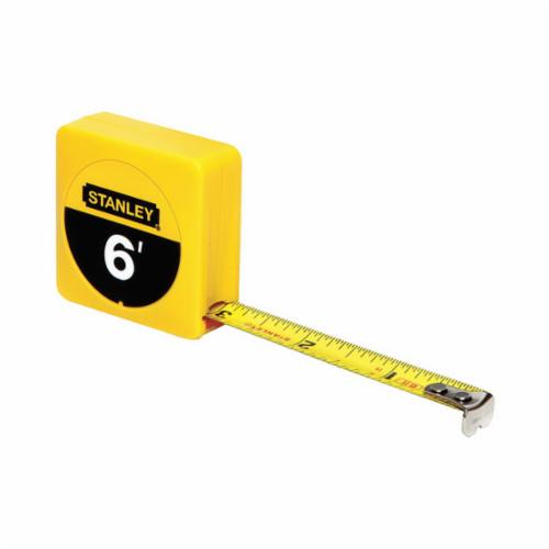 Stanley® 30-506 Tape Rule, 6 ft L x 1/2 in W Blade, Polymer Coated Steel, SAE
