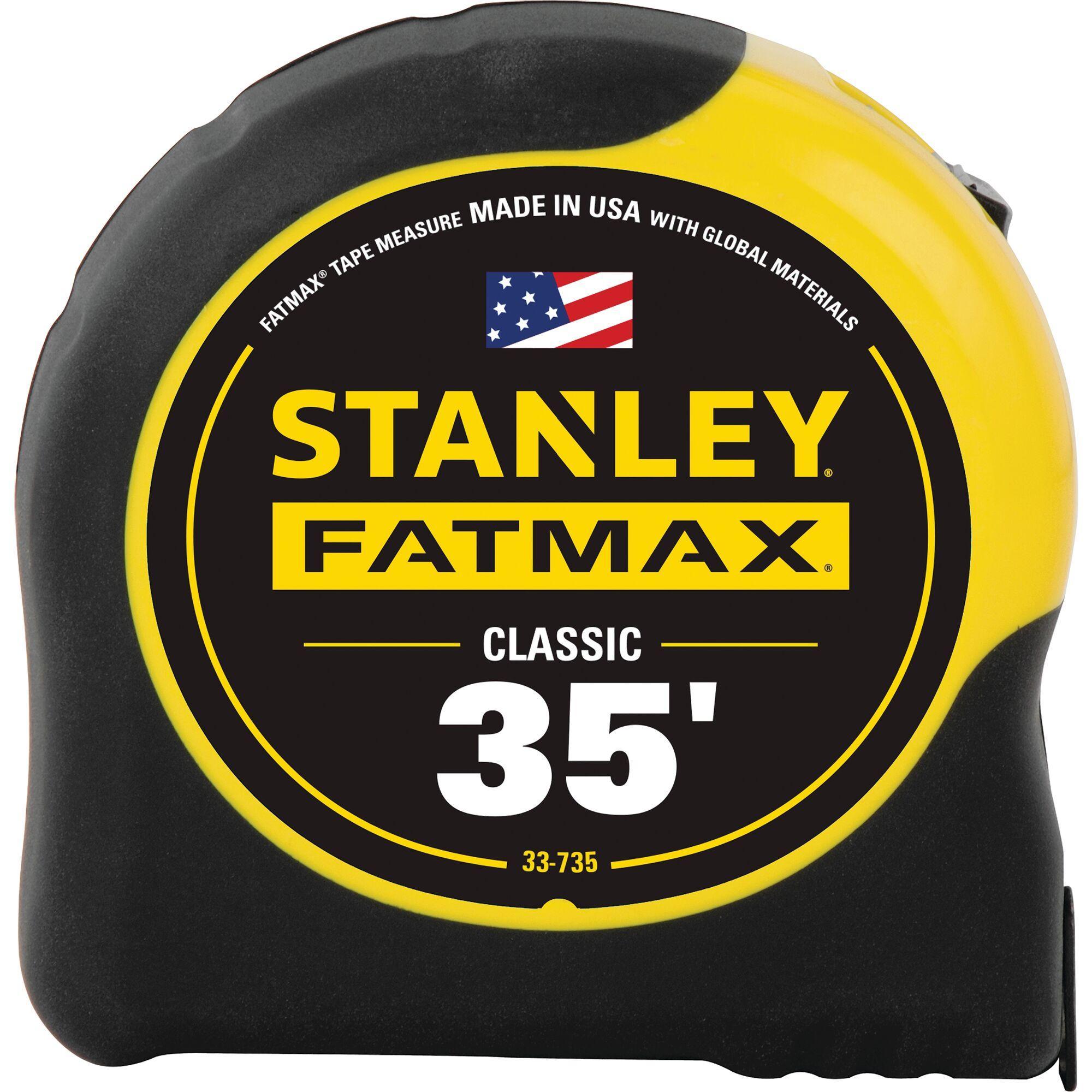 Stanley® FatMax® 33-735 Reinforced Tape Rule With BladeArmor®, 35 ft L x 1-1/4 in W Blade, Mylar® Polyester Film Blade