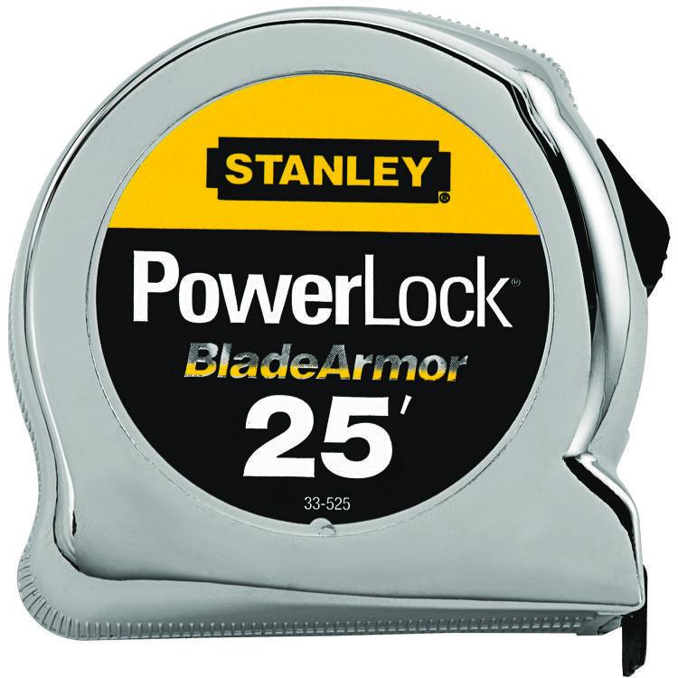Stanley® 33-525 Reinforced Tape Rule With BladeArmor®, 25 ft L x 1 in W Blade, Mylar® Polyester Film Blade