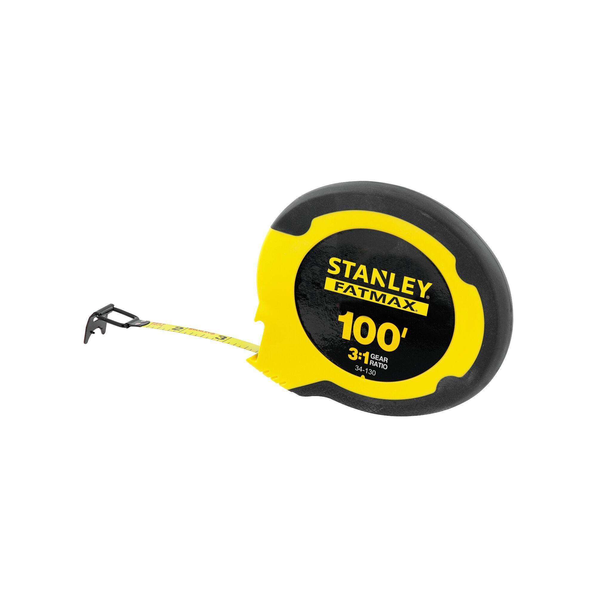 Stanley® FatMax® 34-130 Long Tape Rule, 100 ft L x 3/8 in W Blade, Stainless Steel Blade