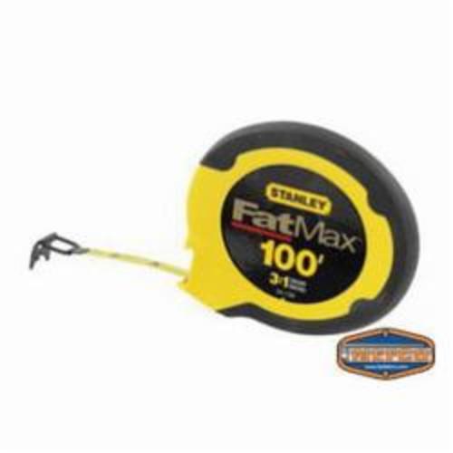 Stanley® FatMax® 34-129 Long Tape Rule, 50 ft L x 3/8 in W Blade, Stainless Steel Blade, Imperial Measuring System, Inches to 8ths Graduation