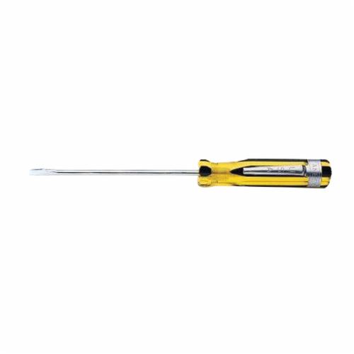 Stanley® 100 PLUS® 66-102 Pocket Standard Screwdriver With Pocket Clip, 3/32 in Keystone/Slotted Point, Alloy Steel Shank, 5-1/4 in OAL, Acetate Handle, Polished Chrome