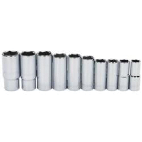 Stanley® 85-919 Max-Drive™ Socket Set, 6 Points, 3/8 in Drive, 10 Pieces, Included Socket Size: 10 to 19 mm