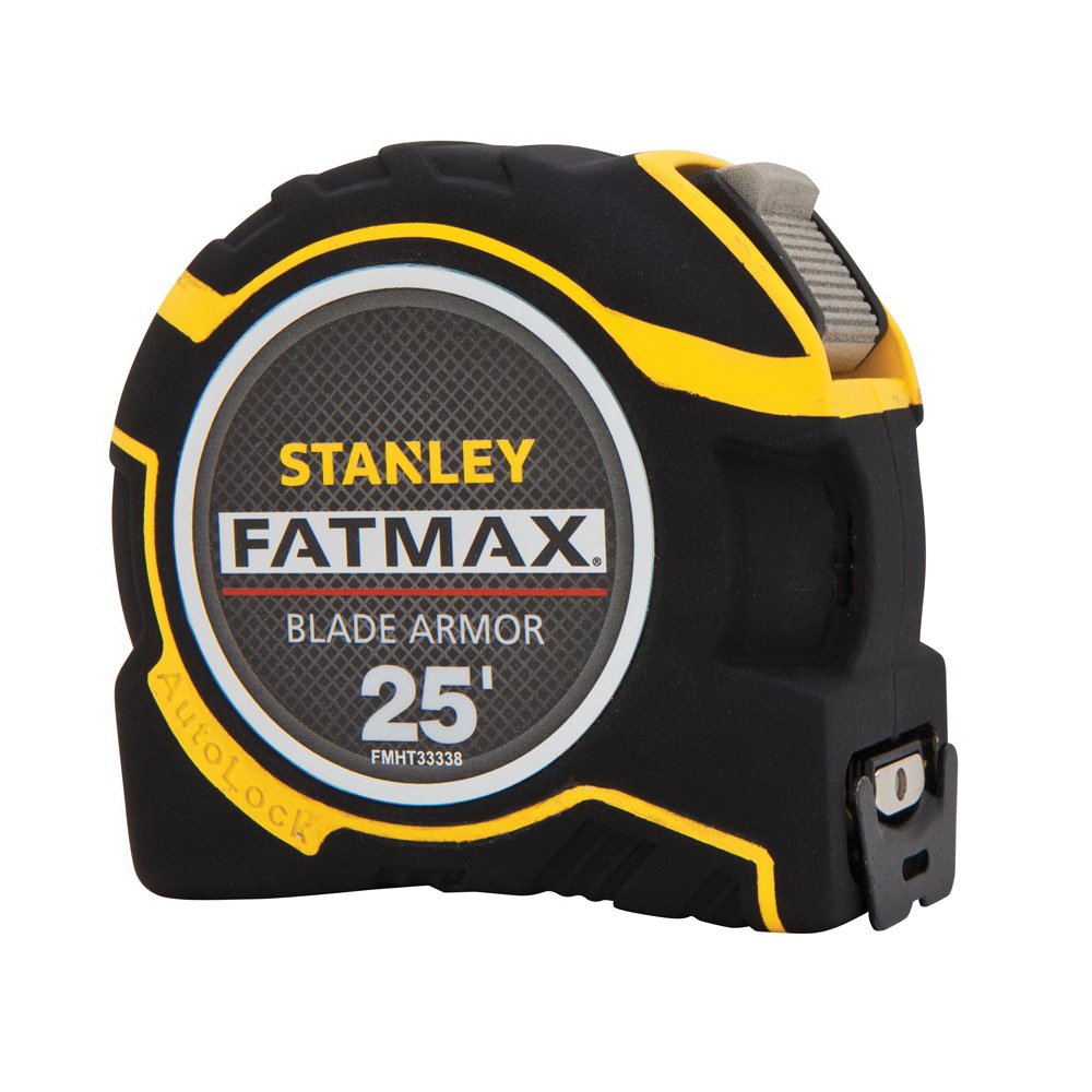 Stanley® FatMax® FMHT33338L Measure Tape, 25 ft L x 1-1/4 in W Blade, BladeArmor® Metal Blade, 1/16 in Graduation
