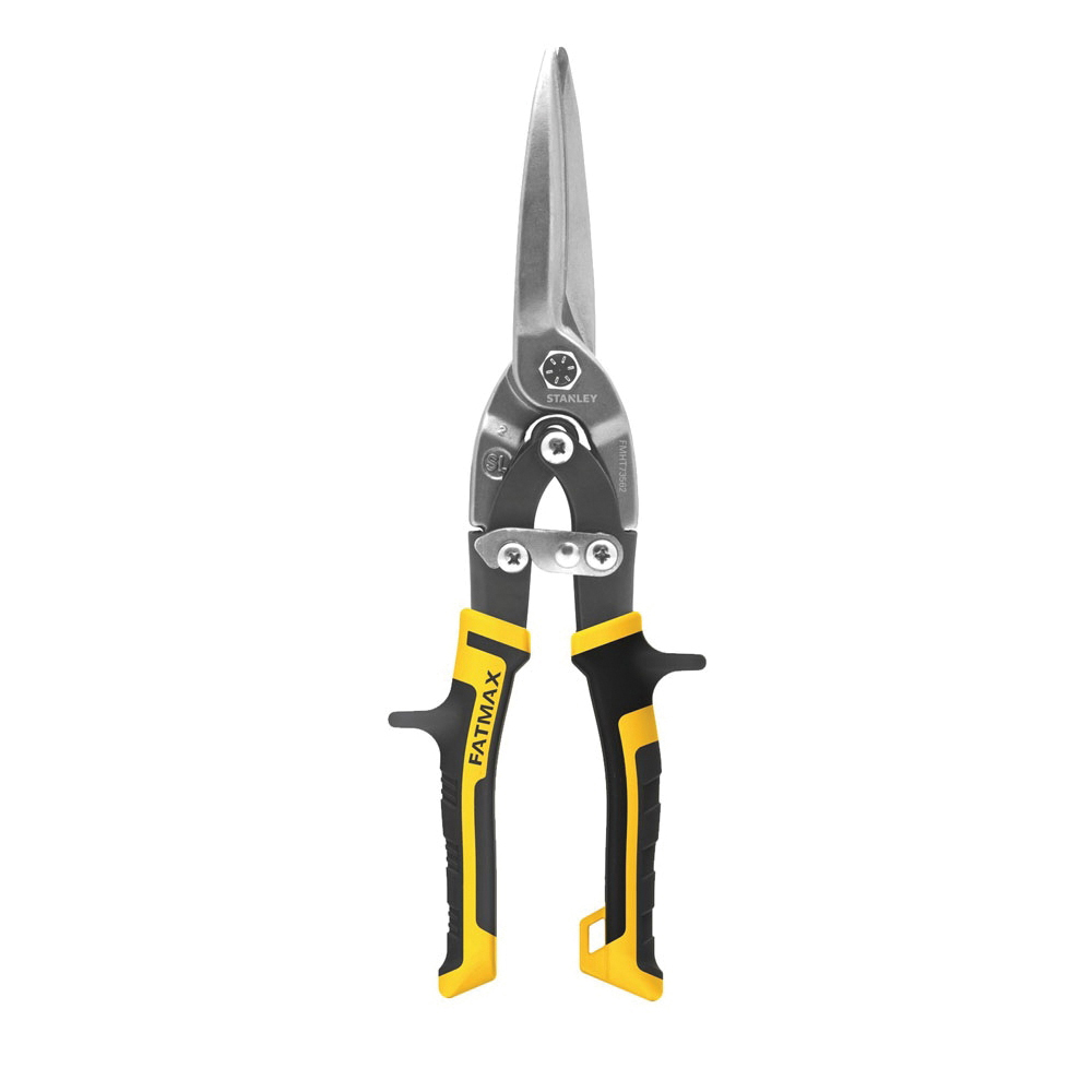 Stanley® FatMax® FMHT73561 Long Nose Aviation Snip, 22 ga Cold Rolled Steel, 26 ga Stainless Steel Cutting, 3-9/50 in L of Cut, Straight Snip, Chromium Vanadium Blade, Cushioned Grip