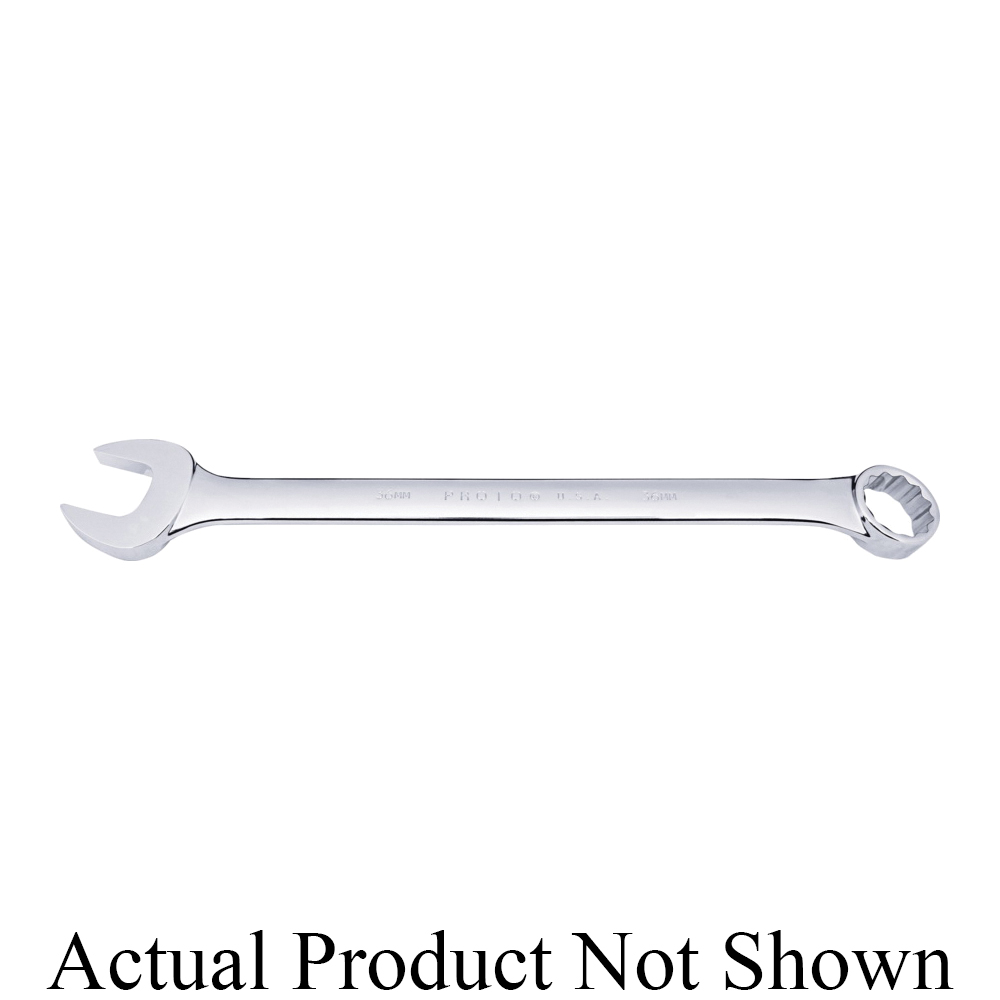 Proto® TorquePlus™ J1234M-T500 1-Piece Standard Straight Wrench, 34 mm Wrench, 12 Points, 15 deg Offset, 15-1/4 in OAL, Alloy Steel, Polished Chrome, ASME B107.100-2010/AS4984A