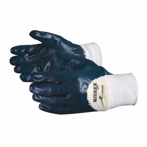 Superior Glove™ GNT-9 Chemstop™ Medium Duty General Purpose Gloves, Coated, SZ 9, Nitrile Palm, NITREX® Cotton, Green, Snug Knit Wrist Cuff, 3/4 Nitrile Coating, Resists: Abrasion, Cut, Grease, Oil and Puncture