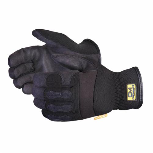 Superior Glove™ 378PL-L Clutch Gear® General Purpose Gloves, Mechanics, Nylon/Neoprene/Synthetic Leather, Black, Elastic/Slip-On Cuff, Resists: Puncture