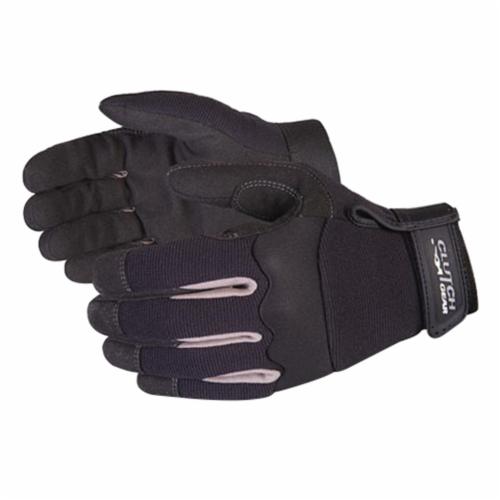 Superior Glove™ MXBL/L Clutch Gear® General Purpose Gloves, Mechanics, Suede Palm, Synthetic Leather, Black