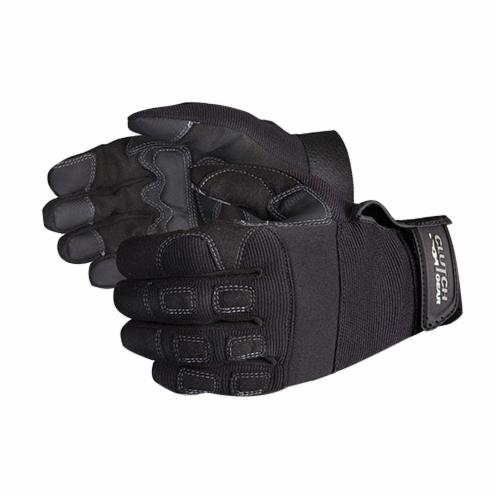 Superior Glove™ MXGBL/XL Clutch Gear® General Purpose Gloves, Mechanics, XL, Clarino® Leather/Neoprene, Black, Resists: Abrasion, Knocks and Scrapes