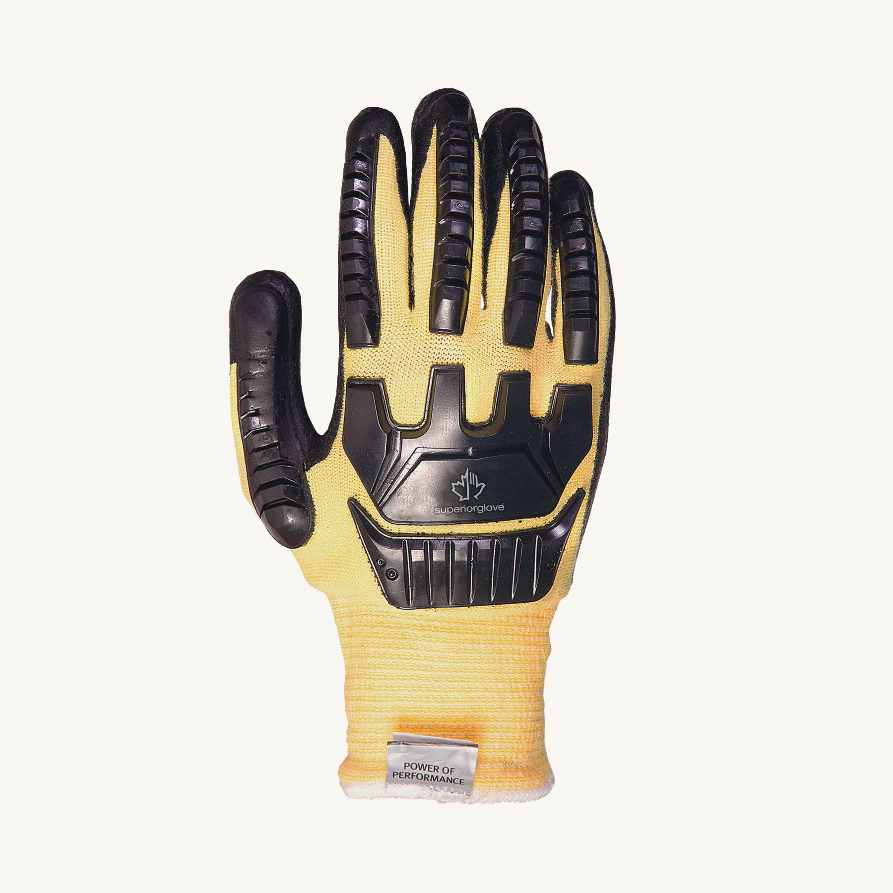 Superior Glove™ SKFGFNVB-L Dexterity® Cut Resistant Gloves, Composite Filament Fiber/Kevlar® Thermoplastic Rubber Back, String Knit Wrist Cuff, Resists: Abrasion, Cut, Impact and Puncture, ANSI Cut-Resistance Level: A4, ANSI Puncture-Resistance Level: 3