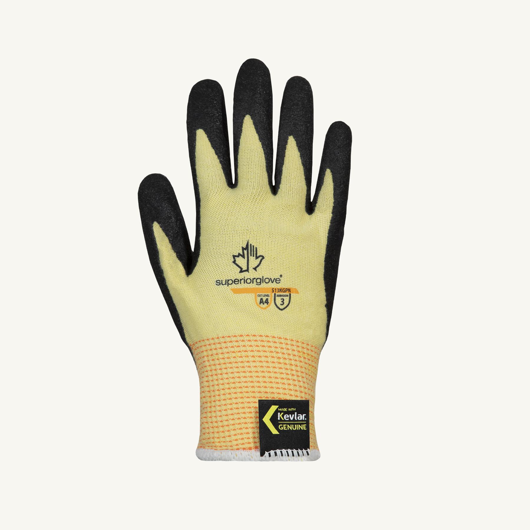 Superior Glove™ S13KGPN-6 Dexterity® Cut-Resistant Gloves, SZ 6, 13 ga Blended Kevlar® Fiber, Elastic Wrist Cuff, Resists: Abrasion/Cut/Puncture, ANSI Cut-Resistance Level: A4, ANSI Puncture-Resistance Level: 2