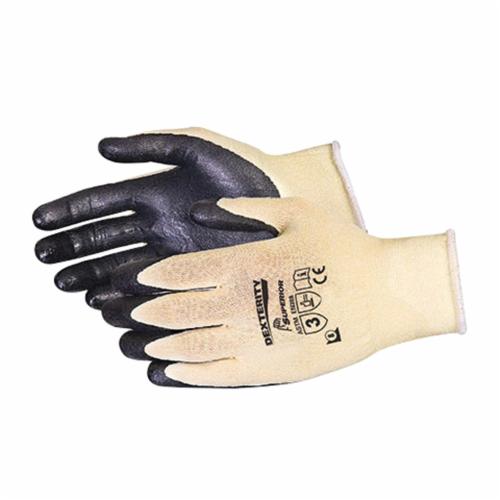 Superior Glove™ S18KGFN-9 Dexterity® Ultra Fine Cut Resistant Gloves, SZ 9, Kevlar® Fiber, Knit Wrist Cuff, Resists: Abrasion, Cut and Puncture, ANSI Cut-Resistance Level: A3, ANSI Puncture-Resistance Level: 2