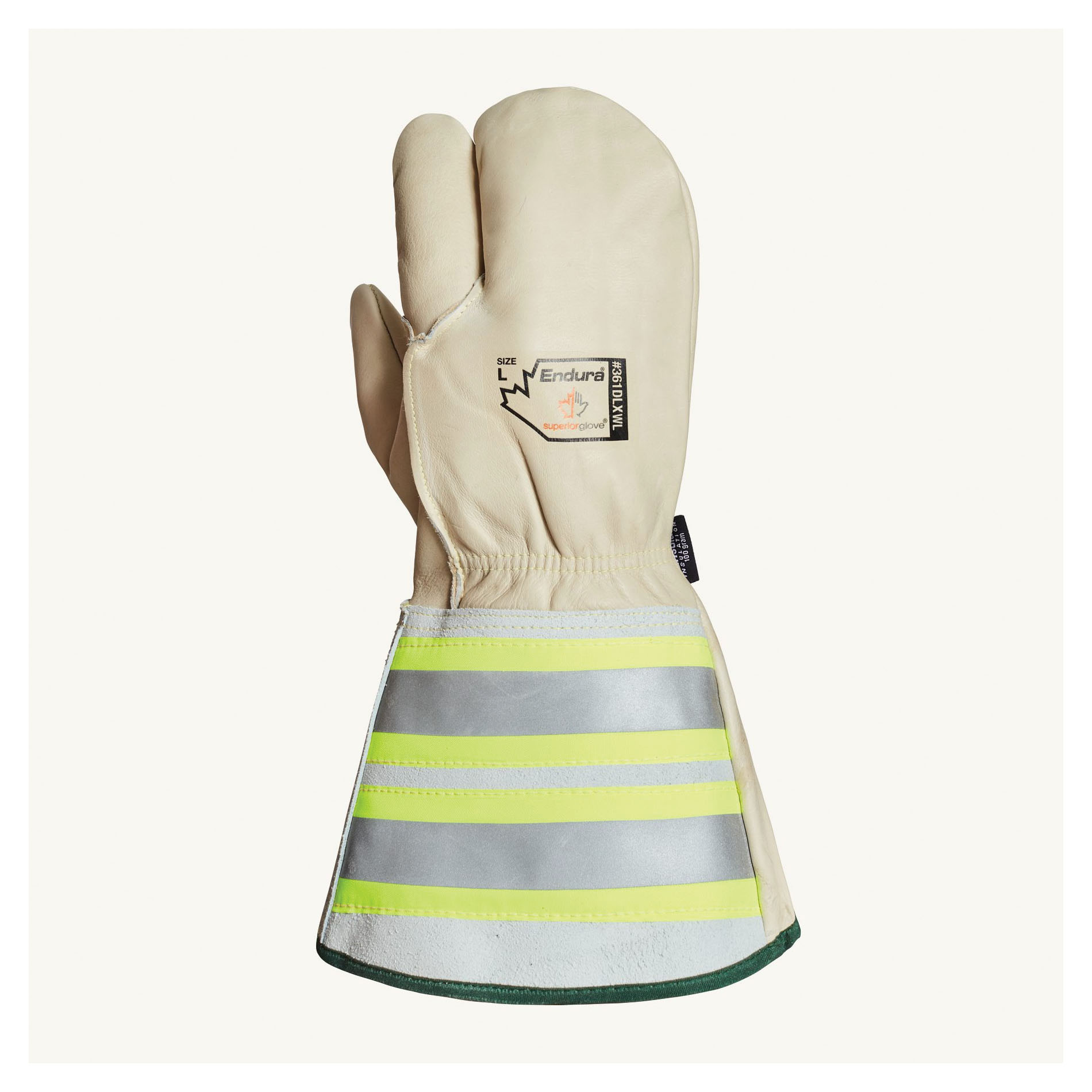 Superior Glove™ 361DLXWL-S Endura® Gloves, 1-Finger Lineman, S, Horsehide Leather, Gauntlet Cuff, Wool Lining