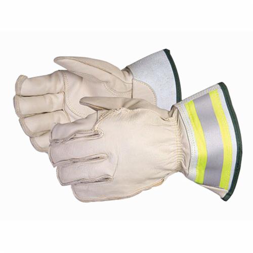 Superior Glove™ 365DLX2-XL Endura® Deluxe General Purpose Gloves, Lineman/Rigging, XL, Grain Horsehide Leather Palm, Kevlar®, Beige/Hi-Viz Yellow, Reflective Gauntlet Cuff, Resists: Oil, Puncture, Stain and Water