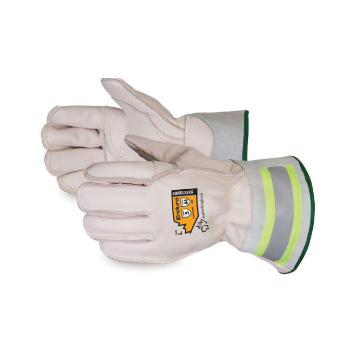Superior Glove™ 365DLX2TKG-L Endura® Deluxe Cut Resistant Gloves, Reflective Gauntlet Cuff, Resists: Abrasion/Cut/Puncture/Oil/Water, ANSI Cut-Resistance Level: A4, ANSI Puncture-Resistance Level: 5