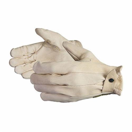 Superior Glove™ 378C-L Endura® Canadian Style General Purpose Gloves, Clute Cut/Strap Thumb Style, Grain Cowhide Leather Palm, Resists: Abrasion and Puncture, Unlined Lining