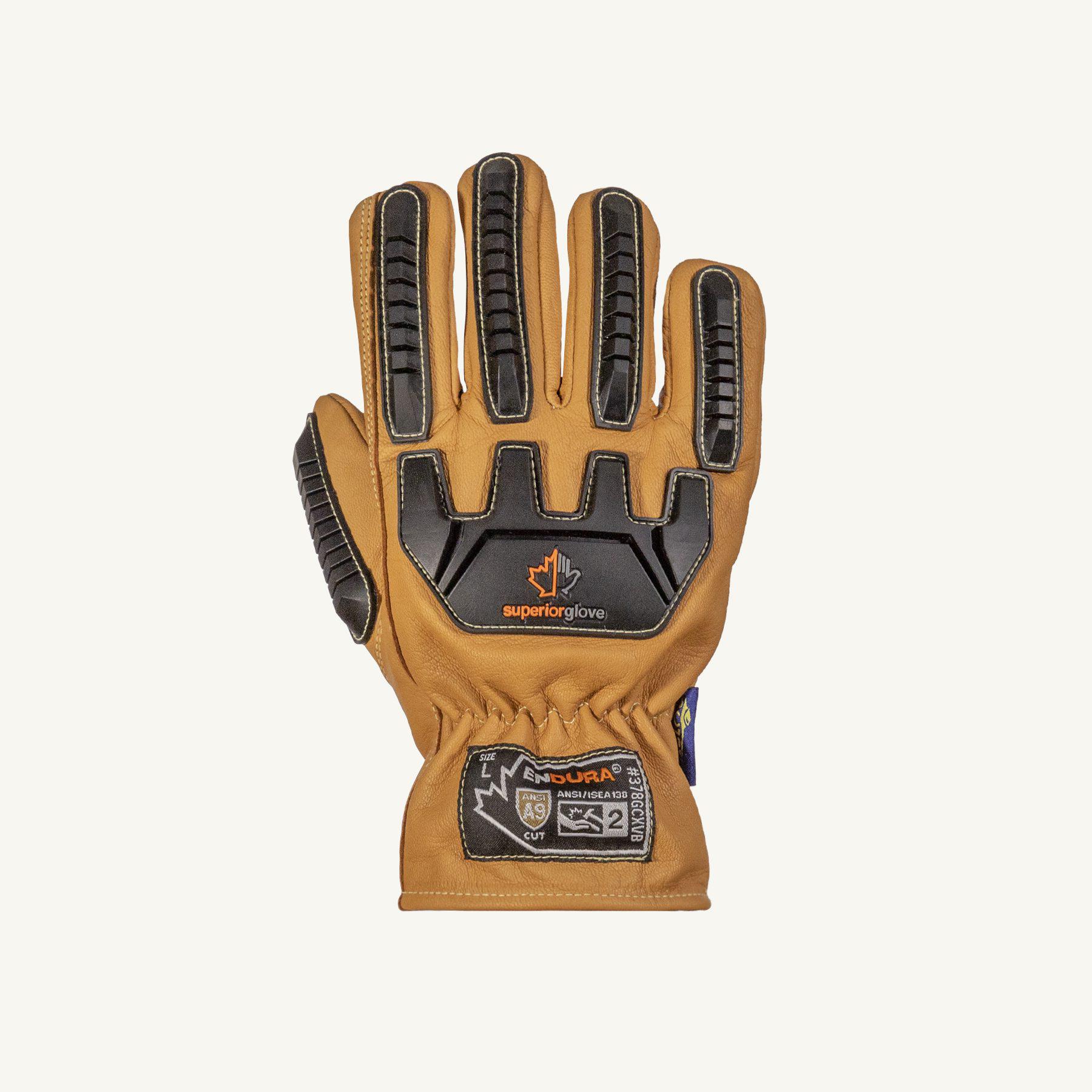 Superior Glove™ 378GCXVB-L Endura® Driver Gloves, Leather/Goatskin/Kevlar, Safety Cuff, ANSI Cut-Resistance Level: A9