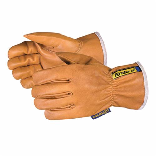 Superior Glove™ 378GOBKL-L Endura® General Purpose Gloves, Drivers, Summer/Seamless Style, OilBloc™/Grain Goatskin Leather, Tan, Slip-On Cuff, Resists: Abrasion, Arc Flash, Cut, Flame, Oil, Spark and Stain, Kevlar® Lining