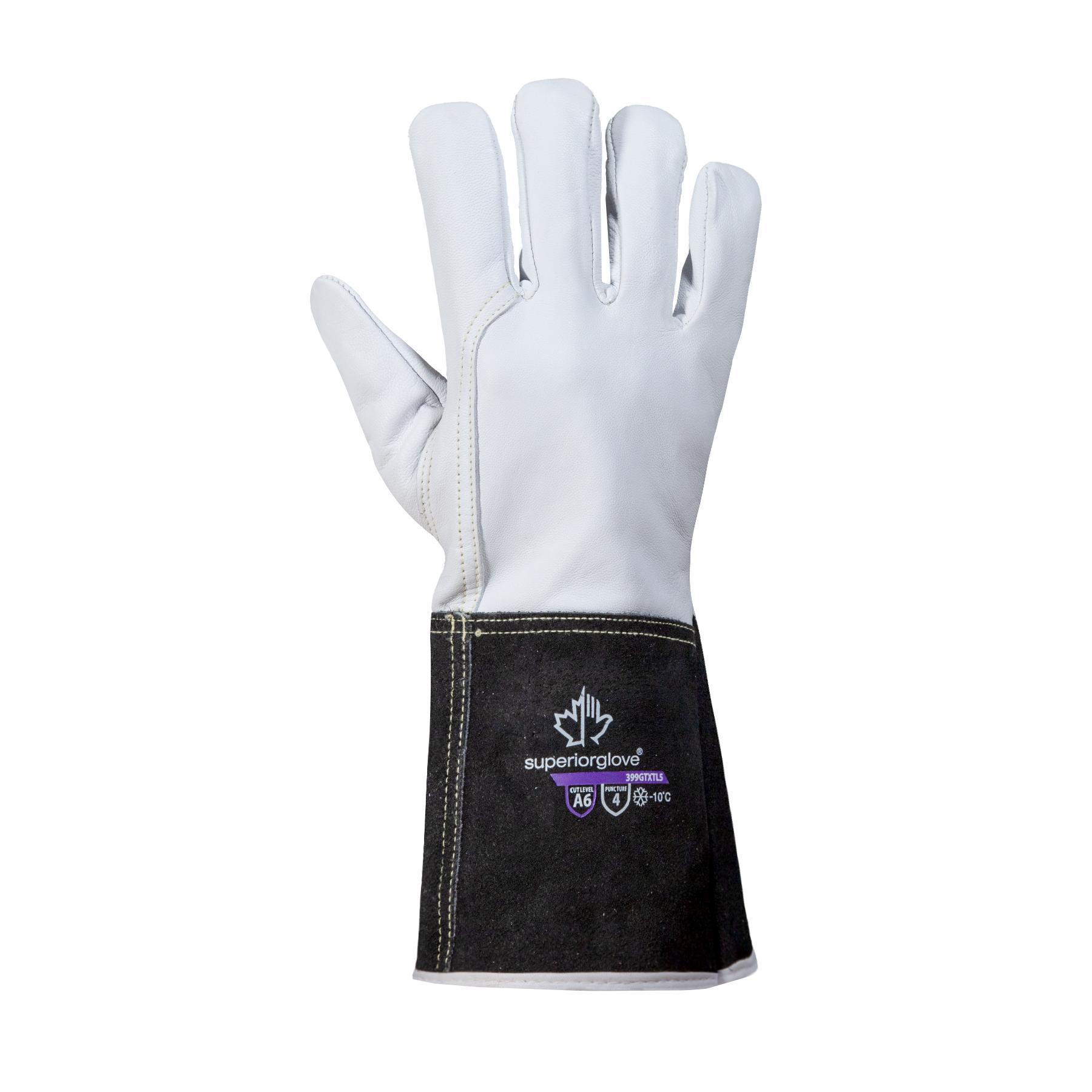 Superior Glove™ 399GTXTL5-L Endura® Gloves, Gauntlet Cuff, Resists: Cut/Cold/Puncture, ANSI Cut-Resistance Level: A6, ANSI Puncture-Resistance Level: 4, Right/Left Hand