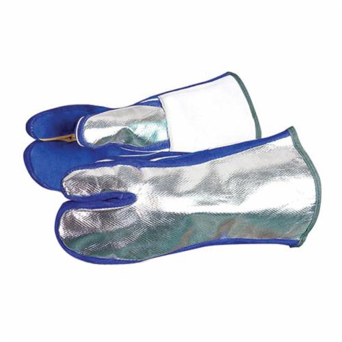 Superior Glove™ 401SALDL Endura® Mitt Welding Gloves, Universal, Aluminized Back/Kevlar® Sewn/Leather, Blue/Silver