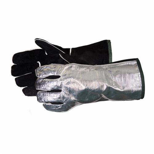 Superior Glove™ 505ALB Endura® Deluxe Welding Gloves, XL, Aluminum Back/Kevlar® Sewn/Tri-Tan Leather, Black/Silver