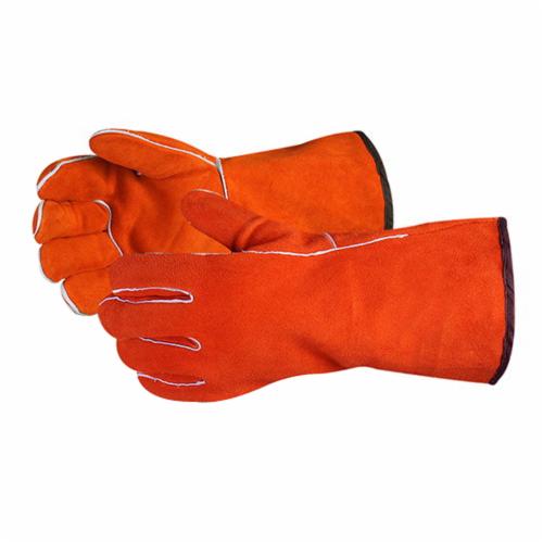 Superior Glove™ 505MARS-L Endura® Deluxe Welding Gloves, XL, Select Side Split Cowhide Leather, Orange, Foam Lining, 4 mil THK Glove Material