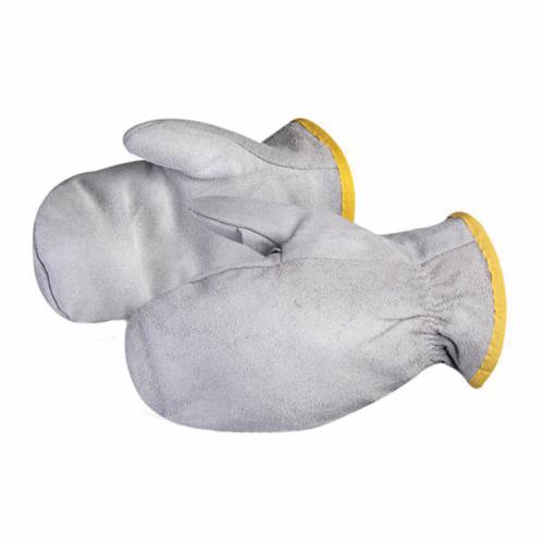Superior Glove™ 604BOA Endura® General Purpose Gloves, Winter Mitt, Chopper Thumb Style, Universal, Split Cowhide Leather Palm, Elastic Cuff, Resists: Cut, Puncture, Scraps and Wear, Acrylic Fleece BOA Lining