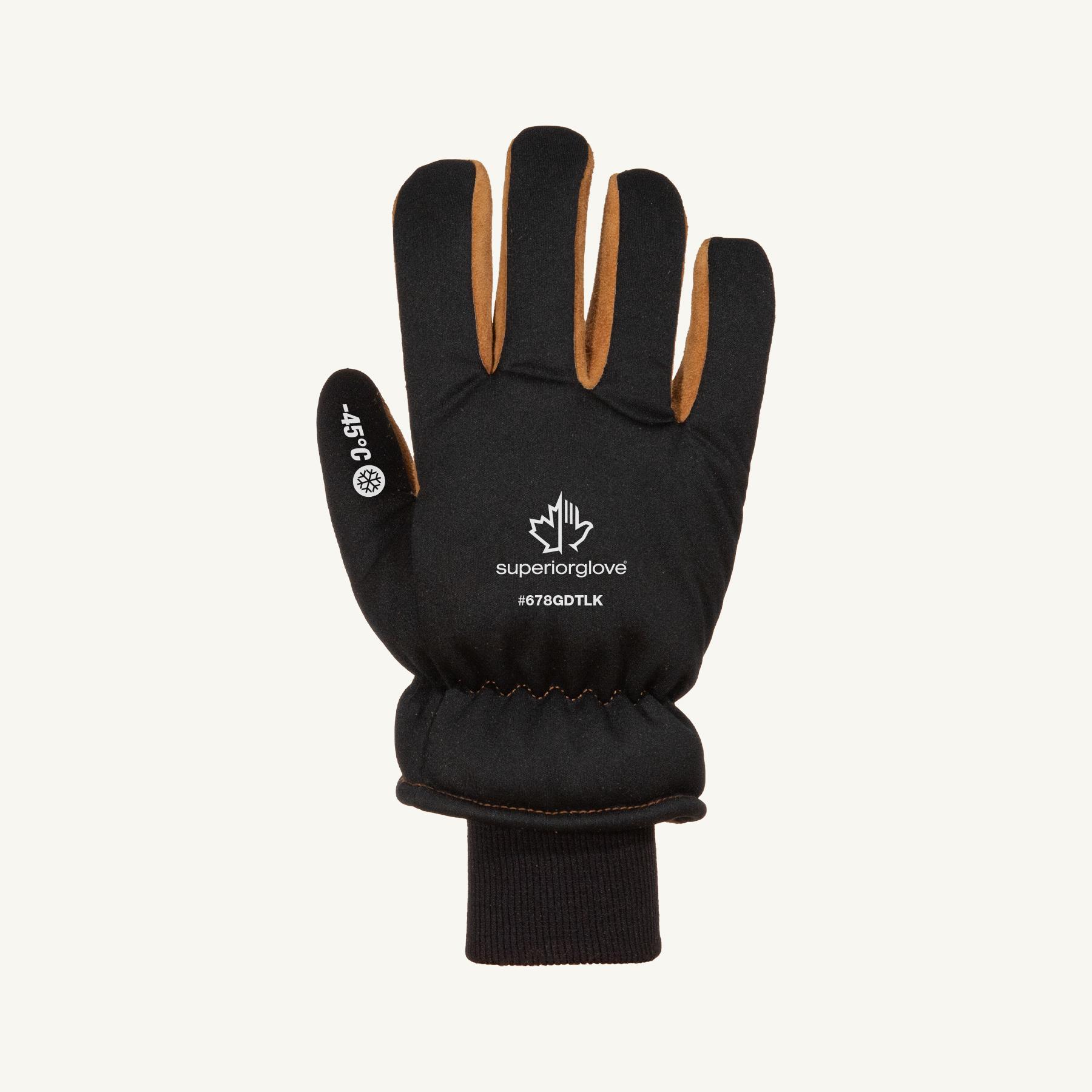 Superior Glove™ 678GDTLK-XL Endura® Gloves, General Purpose, XL, Goat-Grain Leather Palm, Brown, Knit Wrist Cuff, Thinsulate Lining
