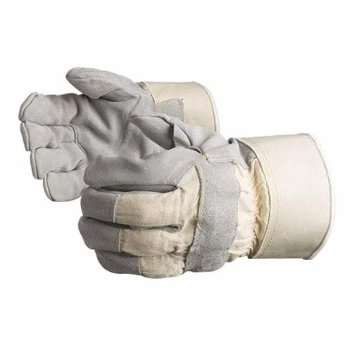 Superior Glove™ 69BSKFFL-XL Endura® Premium Grade Cut Resistant Gloves, XL, Cotton Twill Back/Side Split Leather, Knit Wrist Cuff, Resists: Cut and Puncture, ANSI Cut-Resistance Level: A5, ANSI Puncture-Resistance Level: 4