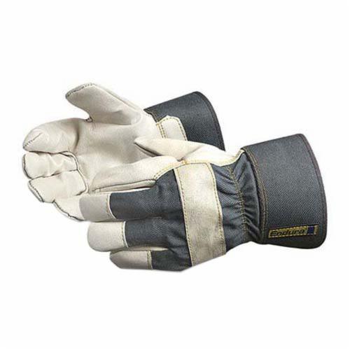 Superior Glove™ 76BFL Endura® Heavy Weight General Purpose Gloves, Fitters/Winter, Finger Tip Style, Elastic/Top Grain Cowhide Leather, Safety Cuff, Resists: Abrasion, Oil, Puncture, Scrapes and Water, Cotton Fleece Lining
