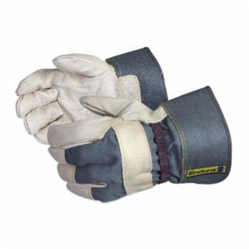 Superior Glove™ 76BOE Endura® General Purpose Gloves, Fitters, Gunn Cut/Index Finger Style, Universal, Cotton/Grain Cowhide Leather, Band Top/Safety Cuff, Resists: Abrasion, Oil, Puncture, Scrapes and Water