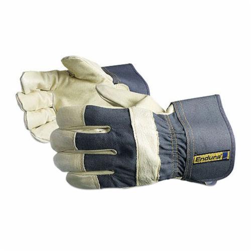Superior Glove™ 76PB Endura® General Purpose Gloves, Fitters, Gunn Cut/Index Finger Style, Universal, Cotton/Top Grain Pigskin, Safety Cuff, Resists: Abrasion, Oil, Scrapes and Water