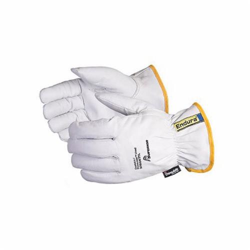 Superior Glove™ 378GKTTL-M Endura® General Purpose Gloves, Drivers, Gunn Cut/Keystone Thumb Style, M, Grain Goatskin Leather, White, Slip-On Cuff, Resists: Abrasion, 3M™ Thinsulate™ Lining