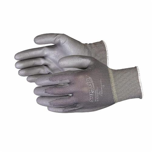 Superior Glove™ S13GPPU-10 Superior Touch® General Purpose Gloves, Coated, SZ 10, Polyurethane Palm, 13 ga Polyester, Gray, Knit Wrist Cuff, Resists: Abrasion and Puncture