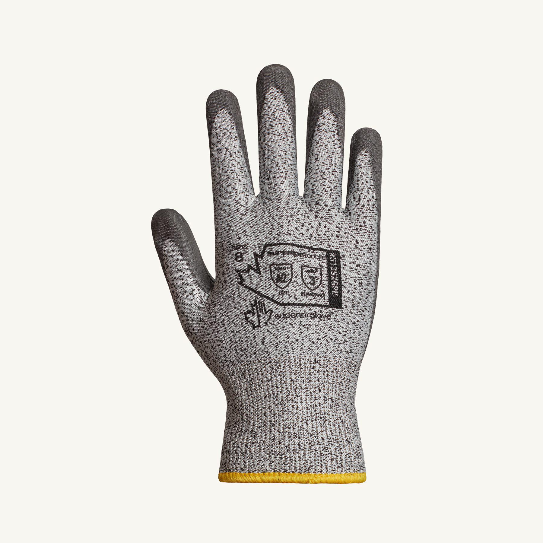 Superior Glove™ S13SXGPU-10 Superior Touch® Cut Resistant Gloves, SZ 10, Dyneema®, Knit Wrist Cuff, Resists: Abrasion, Cut and Puncture, ANSI Cut-Resistance Level: A2, ANSI Puncture-Resistance Level: 3