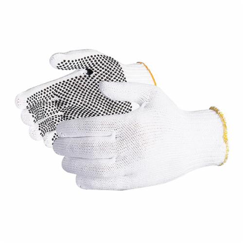Superior Glove™ SND/L Sure Grip® General Purpose Gloves, String Knit, Seamless Style, L, 7 ga PVC Dotted Palm, Nylon, White, PVC Dotted Coating, Resists: Abrasion