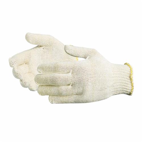 Superior Glove™ SCP-L Sure Knit® Heavy Duty General Purpose Gloves, L, 7 ga Cotton/Polyester, Natural, String Knit Wrist Cuff
