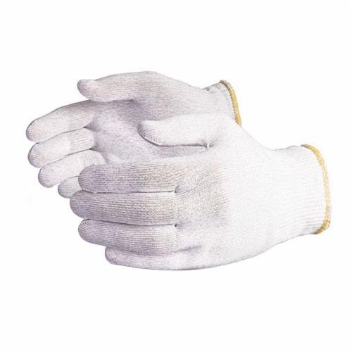 Superior Glove™ STNCF-L Sure Knit® Touchscreen Antistatic Gloves, Seamless Style, Carbon/Nylon, Gray, Knit Wrist Cuff, ASTM D-257
