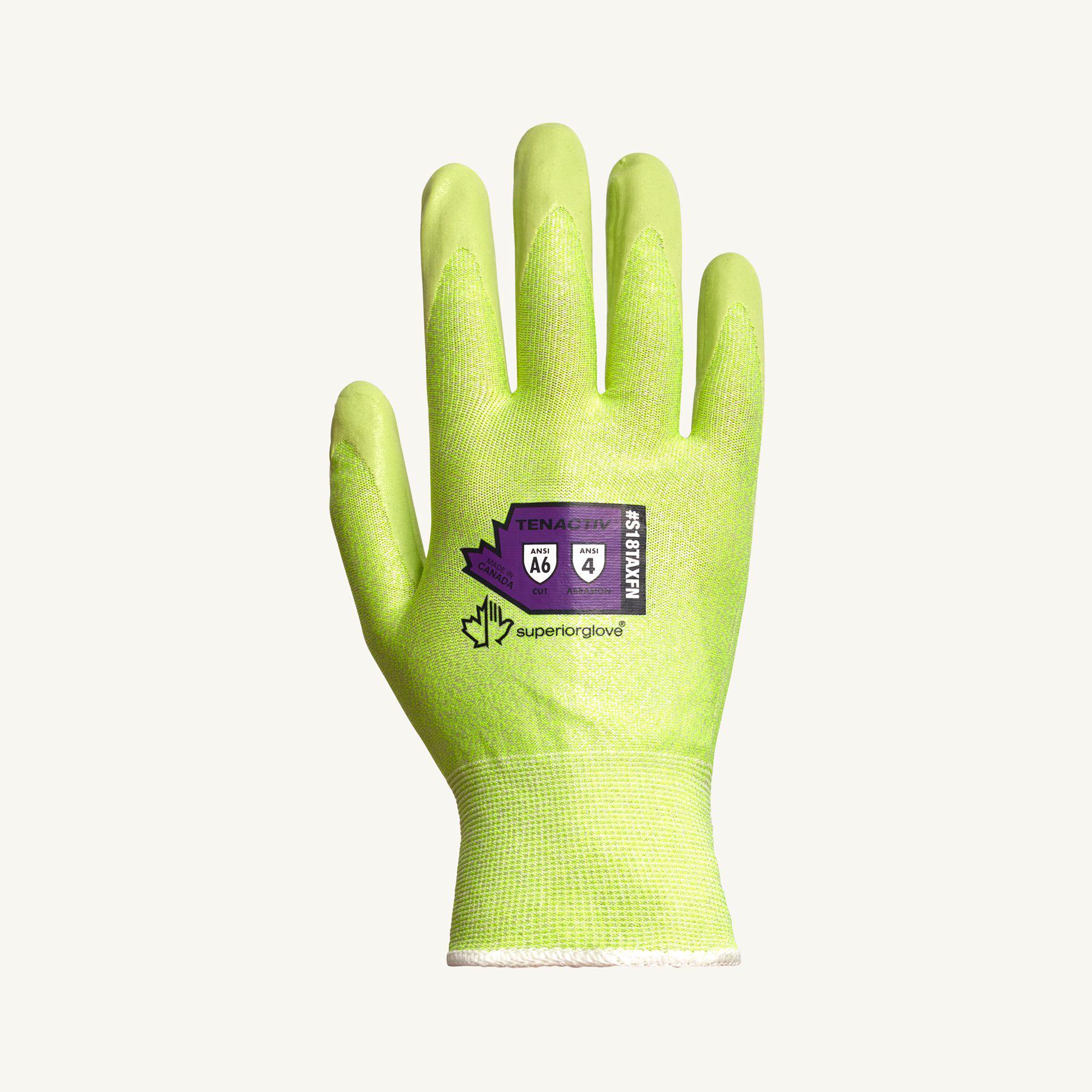 Superior Glove™ S18TAXFN-10 TenActiv™ Cut Resistant Gloves, XL, Foam Nitrile Coating, TenActiv™, Knit Cuff, ANSI Cut-Resistance Level: A6, ANSI Puncture-Resistance Level: 3