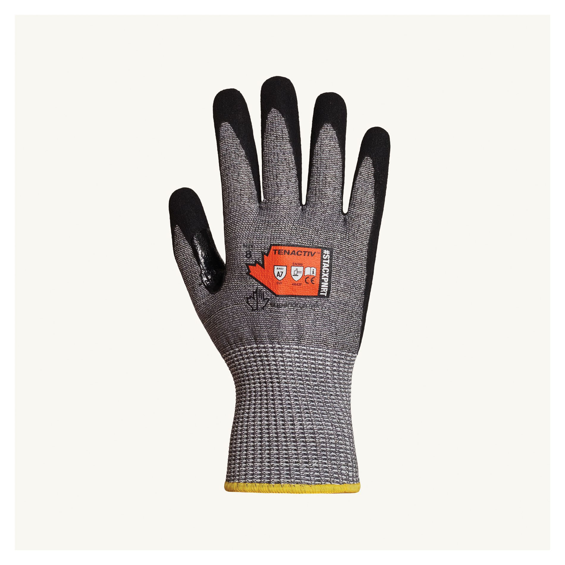Superior Glove™ STACXPNRT-10 TenActiv™ High Dexterity Cut Resistant Gloves, SZ 10, 13 ga Composite Filament Fiber/HPPE/Steel/Spandex, Seamless Knit Wrist Cuff, Resists: Abrasion/Cut/Liquids/Oil/Puncture/Wet, ANSI Cut-Resistance Level: A7
