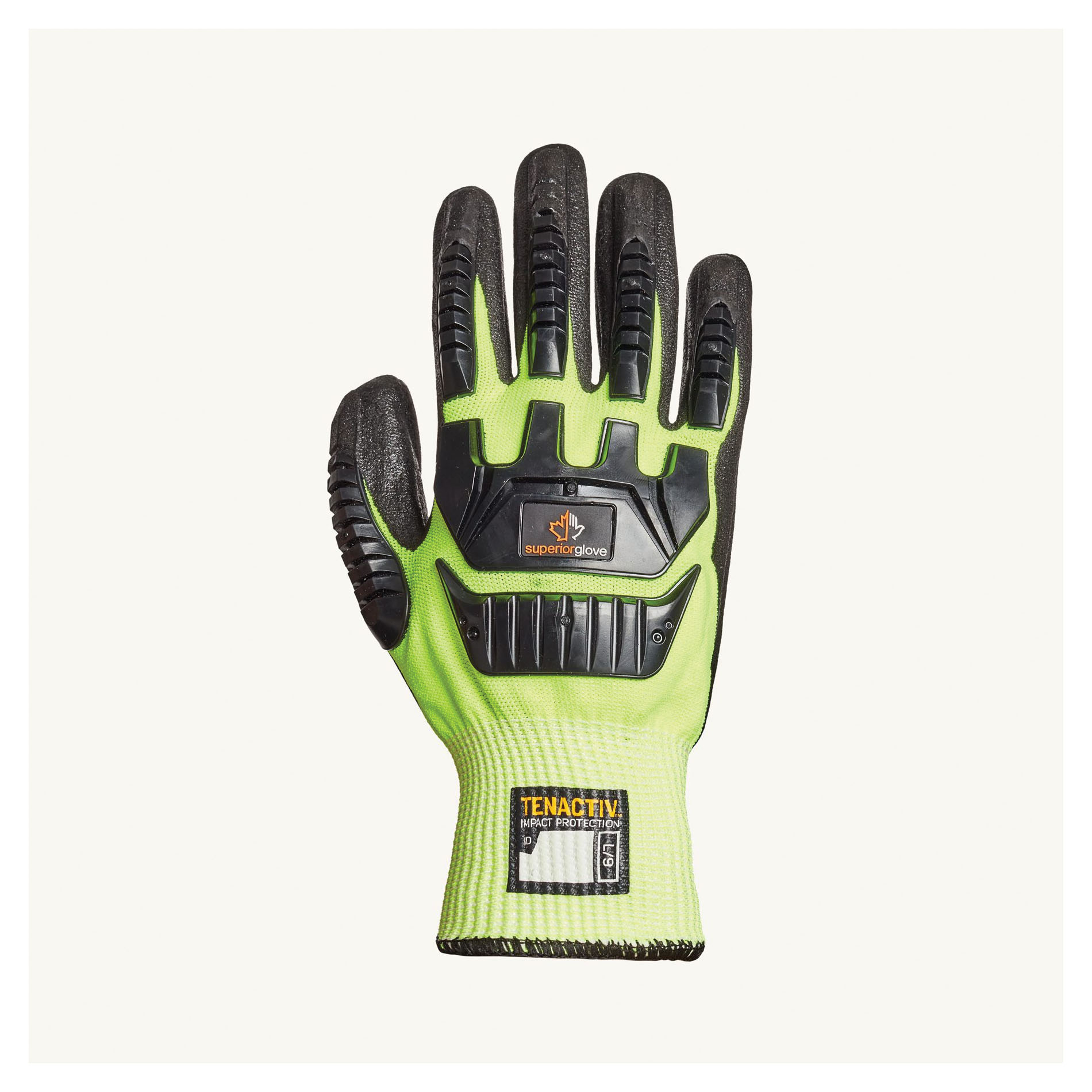 Superior Glove™ STAGYPNVB-10 TenActiv™ High Visibility Gloves, SZ 10, 13 ga TPR, Knit Wrist Cuff, ANSI Cut-Resistance Level: A5