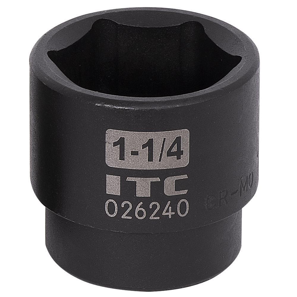 ITC® 026240 Impact Socket, 1/2 in, 1-1/4 in Regular Socket, 6 Points
