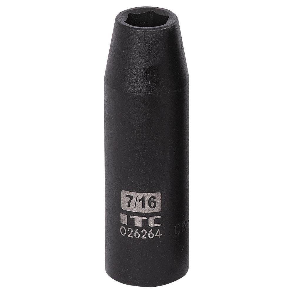 ITC® 026264 Impact Socket, 1/2 in, 7/16 in Deep Socket, 6 Points