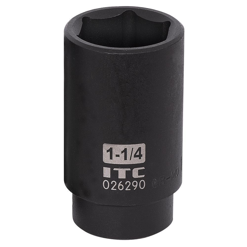 ITC® 026290 Impact Socket, 1/2 in, 1-1/4 in Deep Socket, 6 Points
